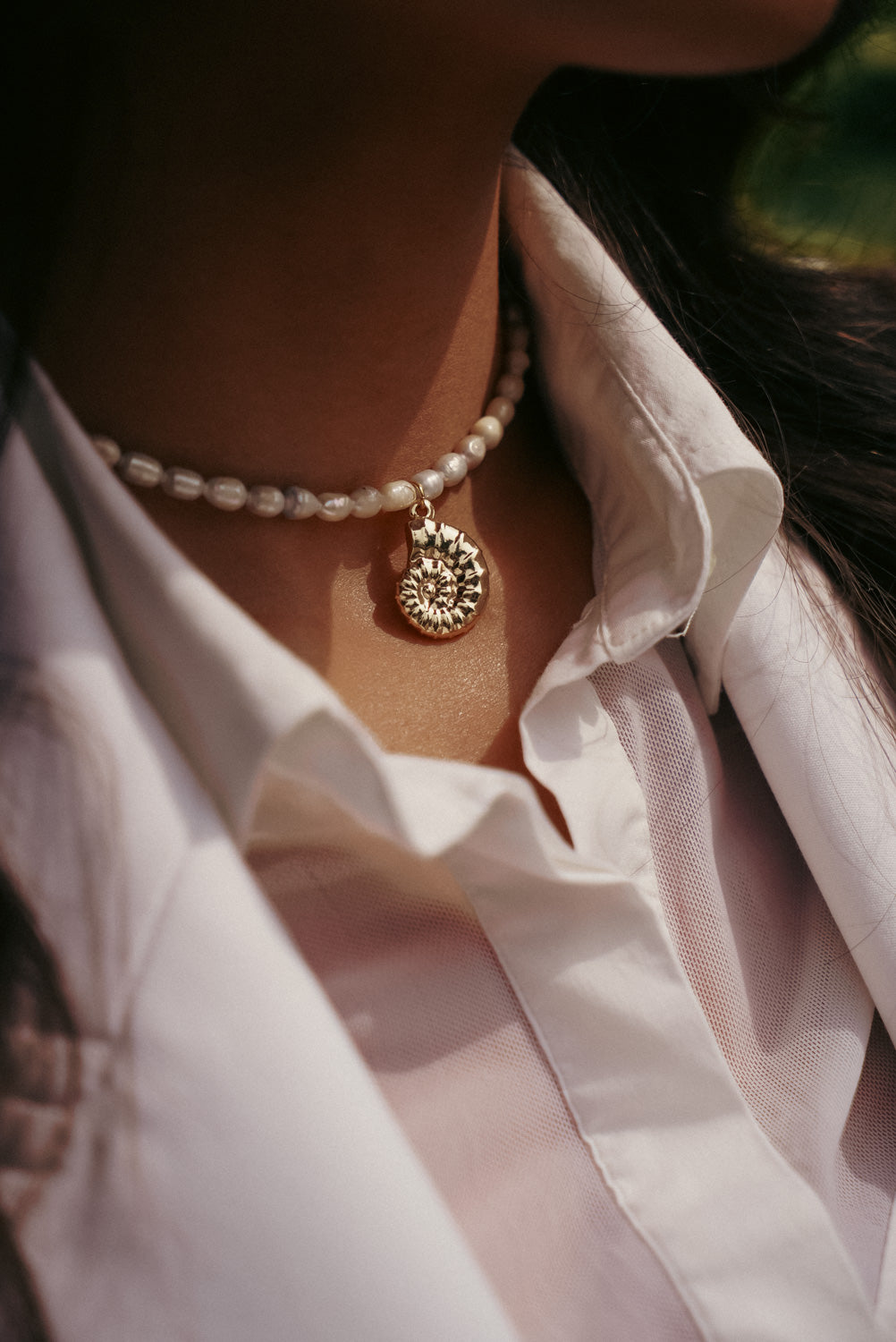 Choker z Pereł z Zawieszką - Amulet Czystości