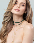 Złoty Choker Zodiakalny z Malachitem – Amulet Transformacji