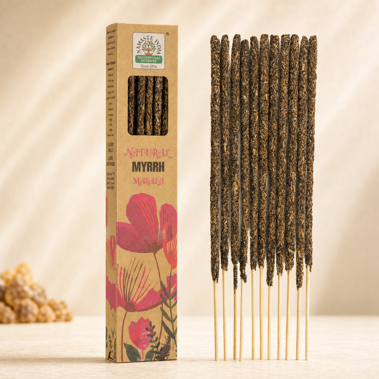 Rzemieślnicze kadzidełka indyjskie Namaste India Natural – Mirra