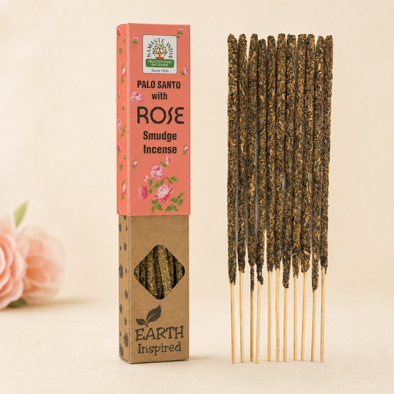 Rzemieślnicze kadzidełka Namaste India – Róża z Palo Santo