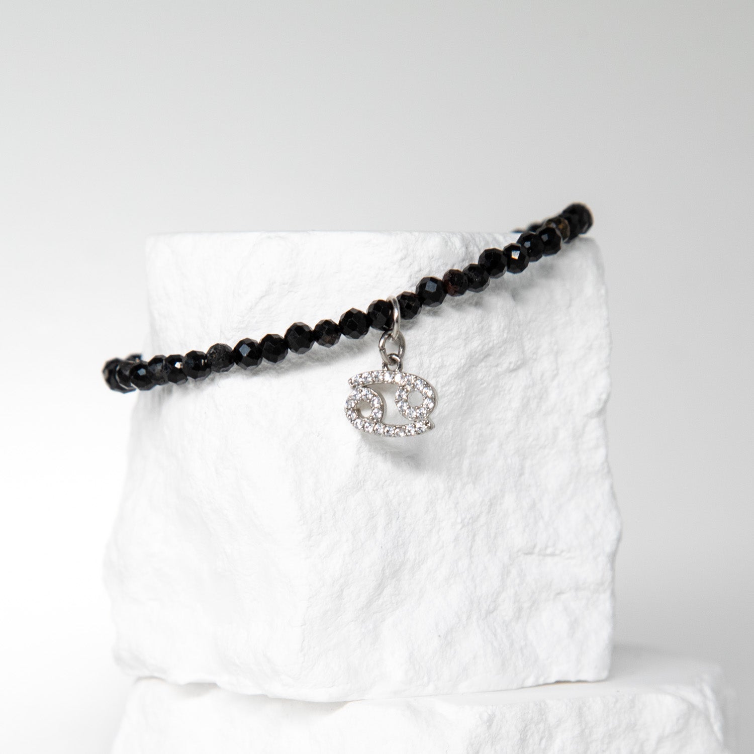 Srebrna Bransoletka Zodiakalna z Czarnym Turmalinem | Amulet Ochrony
