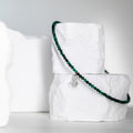 Srebrny Choker Zodiakalny z Malachitem – Amulet Transformacji