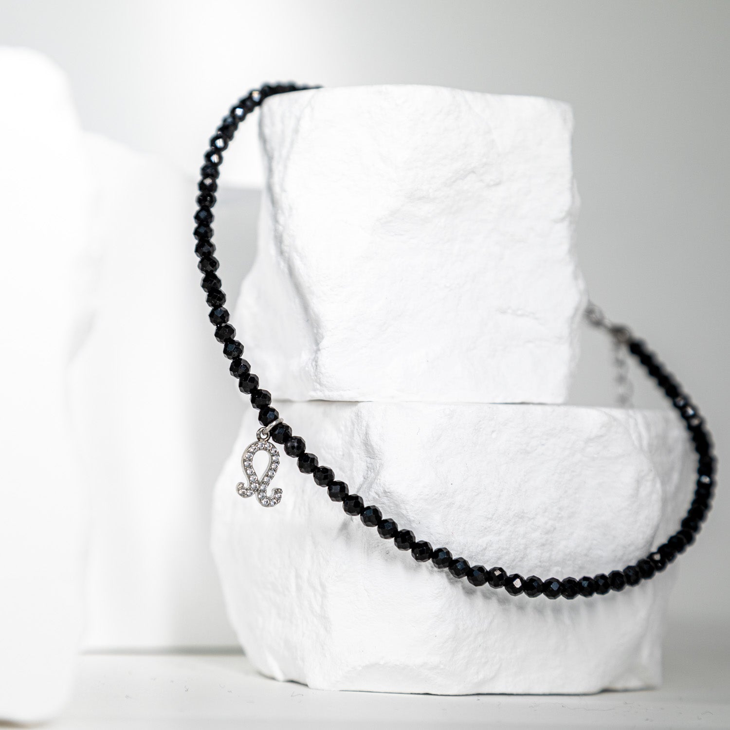 Srebrny Choker Zodiakalny z Czarnym Turmalinem | Amulet Ochrony